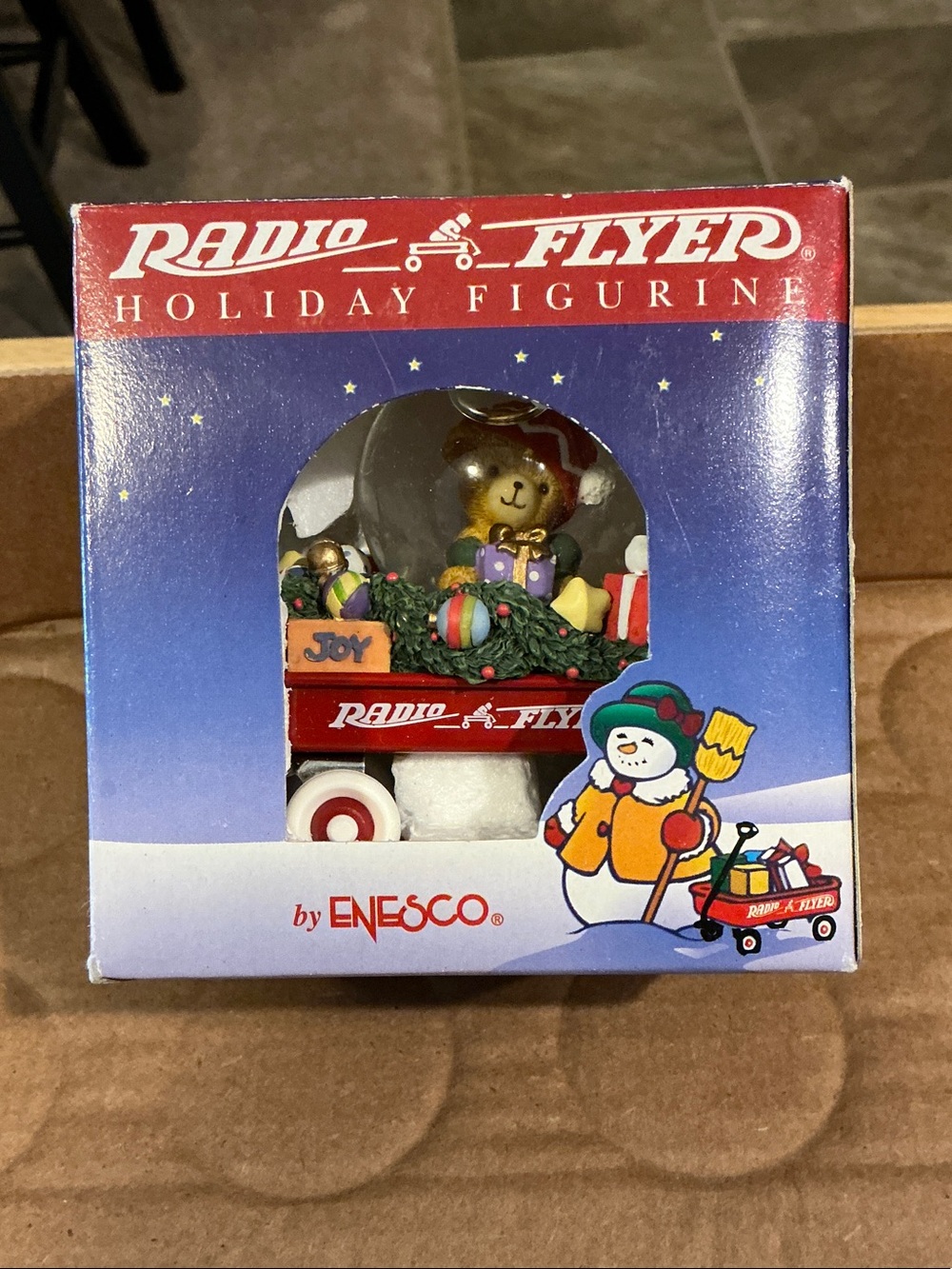 2000 Radio Flyer Wagon w/Globe Christmas Figurine by Enesco NIB